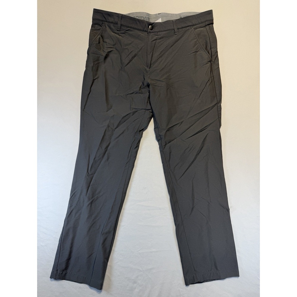 Adidas Golf Pants Mens 36x30 Gray Performance Stretch Flat Front Lightweight